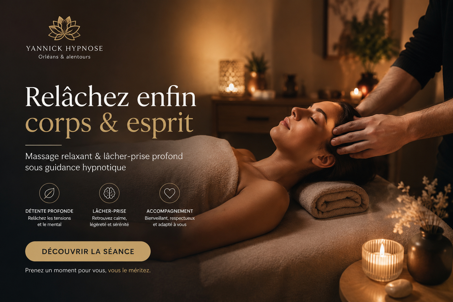 Massage relaxant et lâcher-prise profond sous guidance hypnotique à Orléans